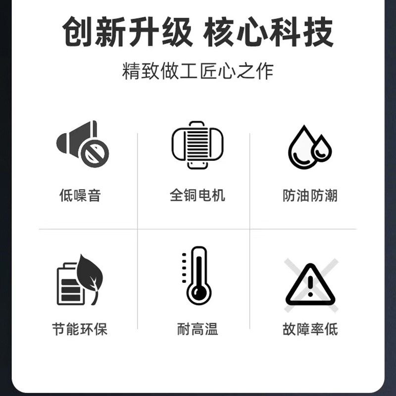 抽油烟机芯强力静音大吸力风w机排风扇烟罩商用厨房通用蜗牛电机
