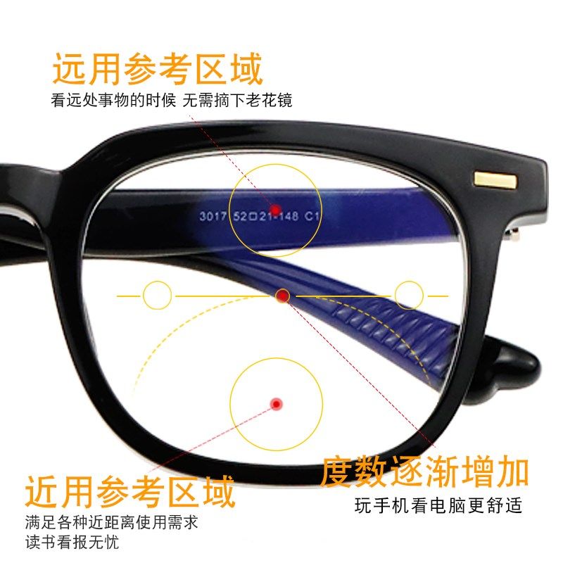 看远看近老花镜渐进多焦点能开车智能自动K变焦远中近三用眼镜男