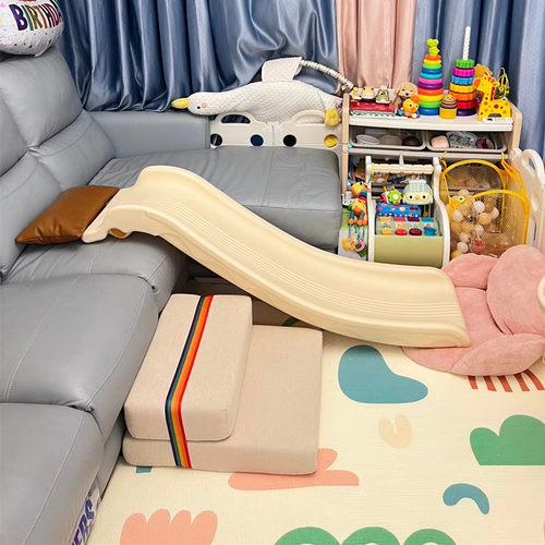 儿童室内加厚滑滑梯宝宝牀上滑梯沙发牀边沿P简易滑梯滑道板玩具