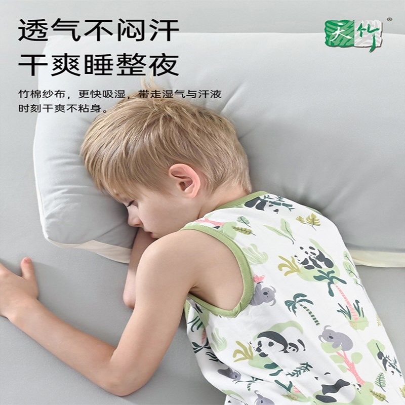 儿童睡袋春秋季薄款中大童纱布y背心宝宝夏季竹棉婴儿防踢被子神