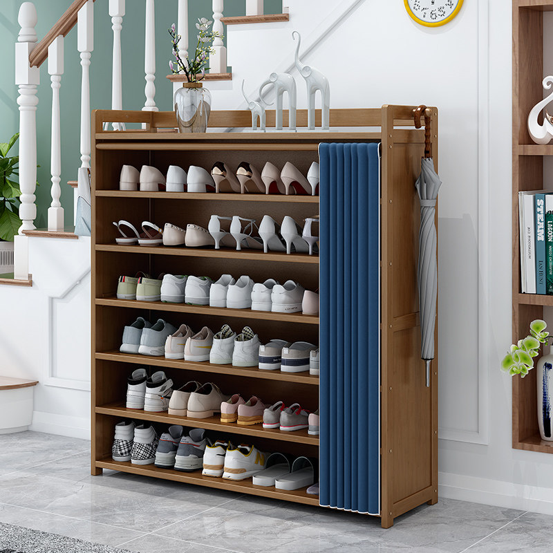鞋架子家用经g济型室内好看简易门口收纳神器实木多层防尘布艺鞋