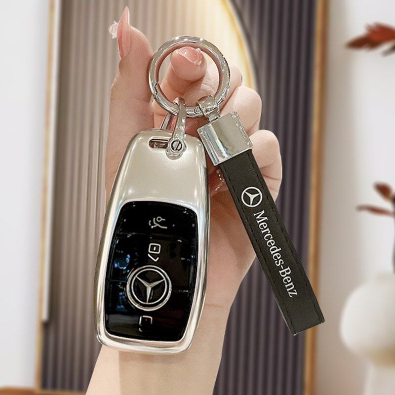 适用23款奔驰E300ln钥匙套c260男a200扣glc/gla壳glb车gle装饰用