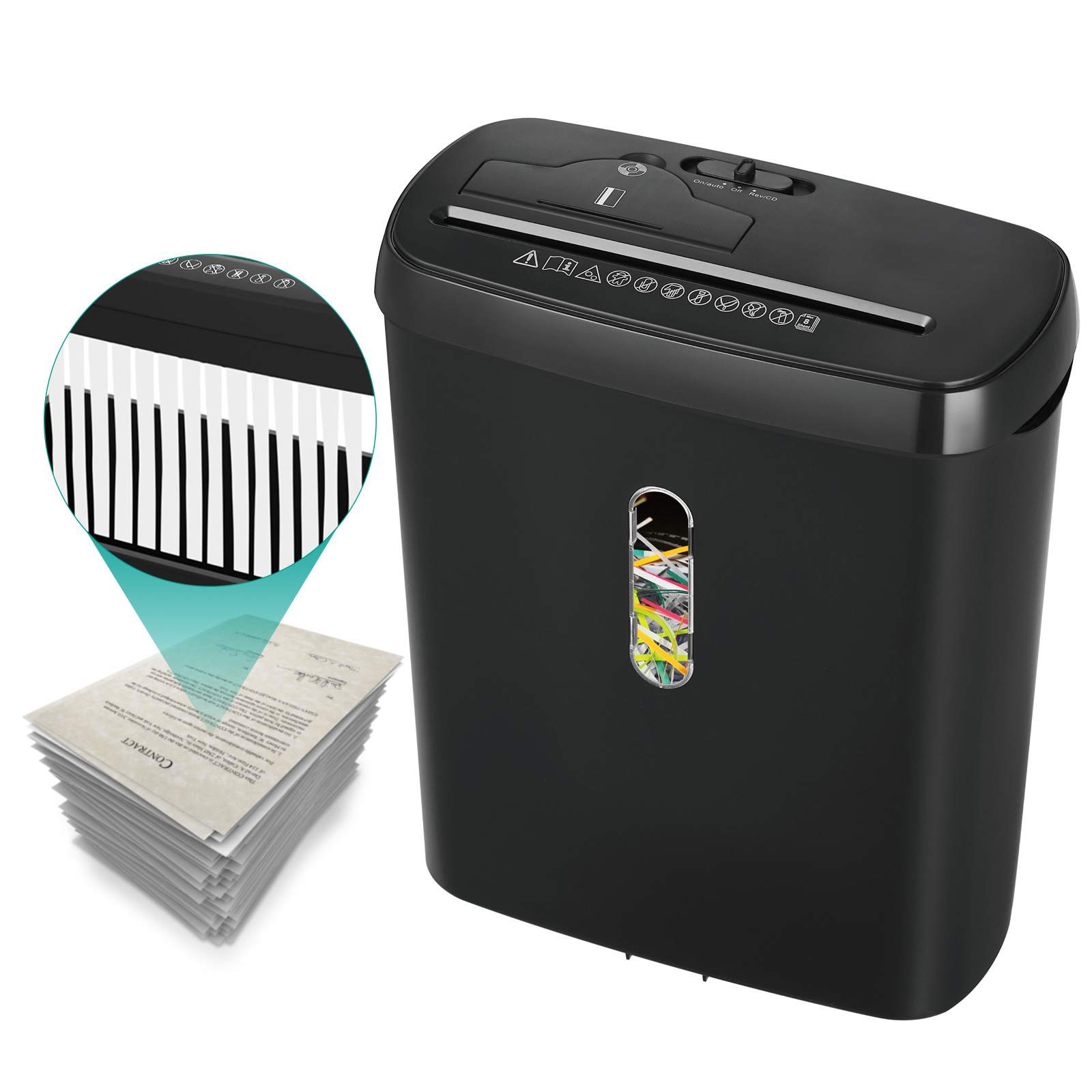 凌亚SD108P碎纸机办公12L大容量电动小型条状2级家用8张碎纸