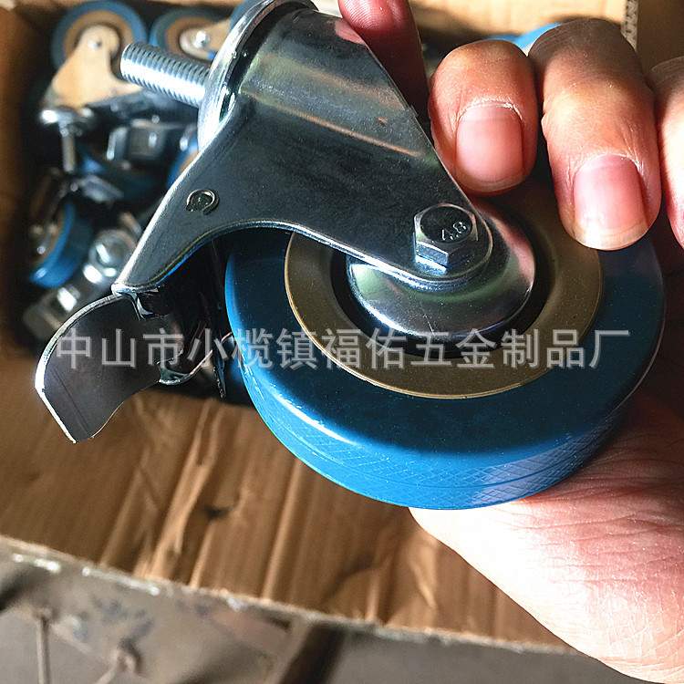 货架脚轮手推车灰胶脚轮餐车轮2寸至5寸丝杆平底万向刹车脚轮