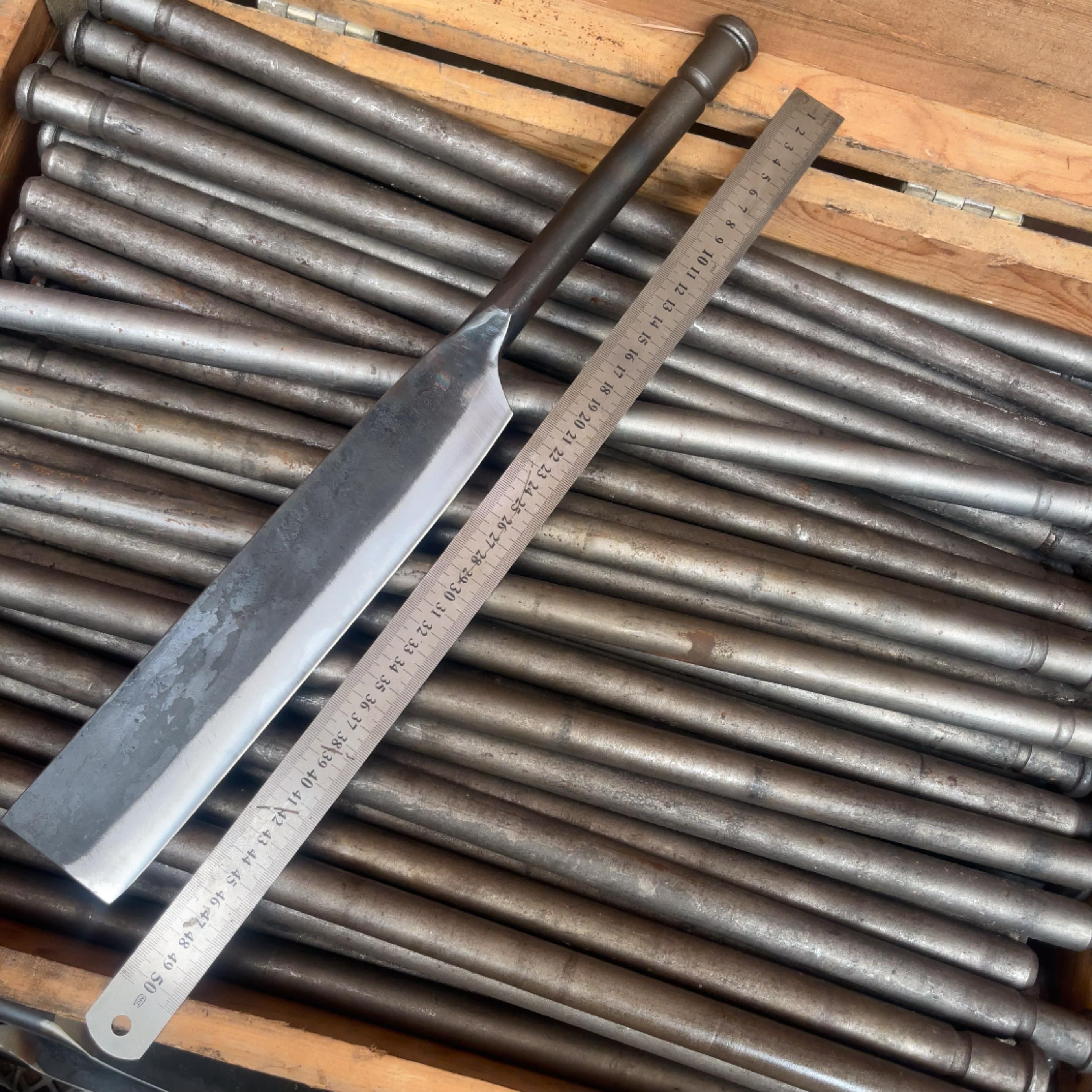 檀克钢履带销锻打一体砍柴刀劈柴刀2.2-2.5斤长柄