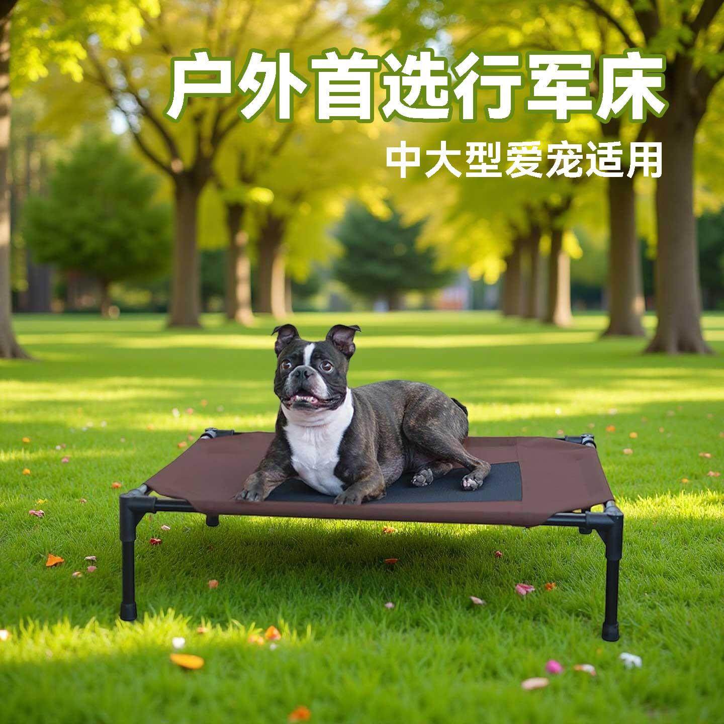 宠物行军床四季夏天透气铁艺狗窝猫咪结实离地防潮隔湿中大型犬用