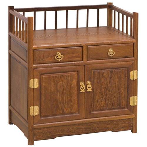 鸡翼木茶柜实木红木餐具柜储物架茶柜新中式家庭办公储物柜