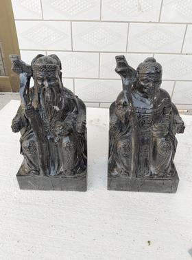 石雕土地公婆青石陶瓷土地公土地婆神像6寸-12寸土地爷土地奶佛像