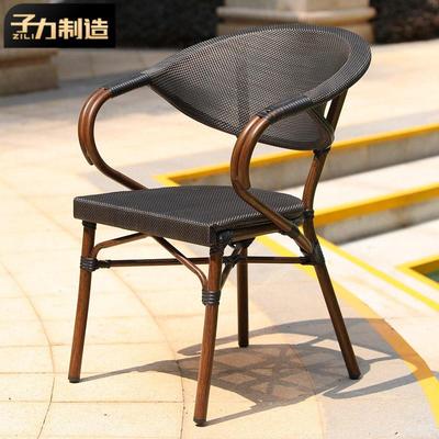 子力藤椅子餐椅简约现代休闲藤编庭院凳奶茶店靠背椅户外花园单椅