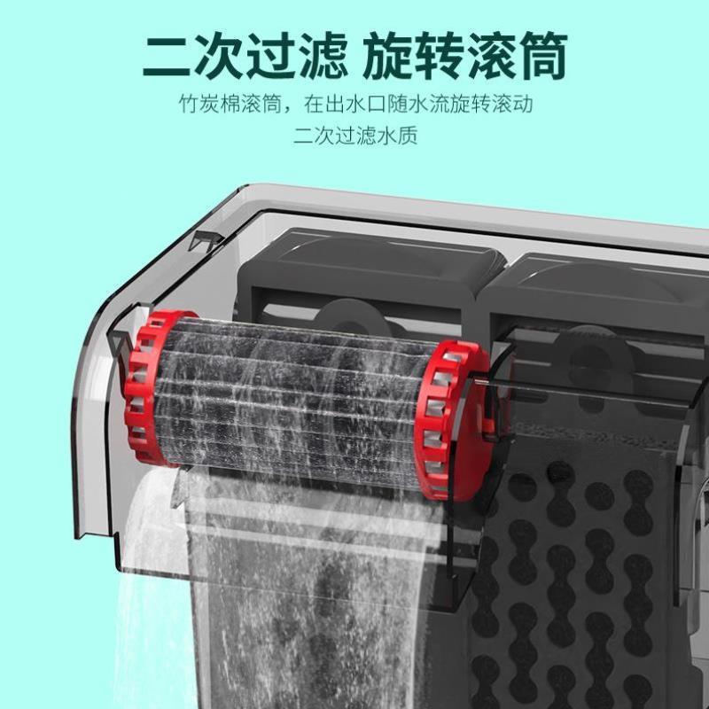 鱼缸壁挂过滤器瀑布三合一净水循环龟缸外置小型静音强迫式过滤器