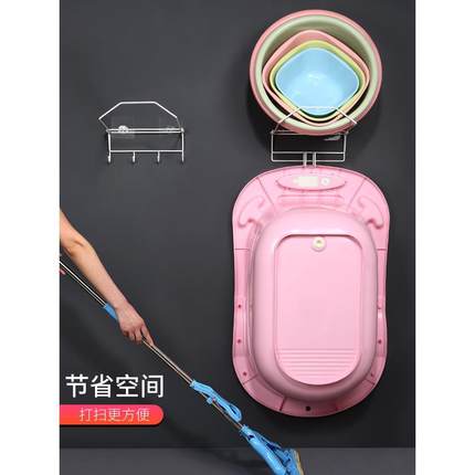 盆架卫生间壁挂式脸盆收纳神器可折叠免打孔浴室放盆子澡盆置物架