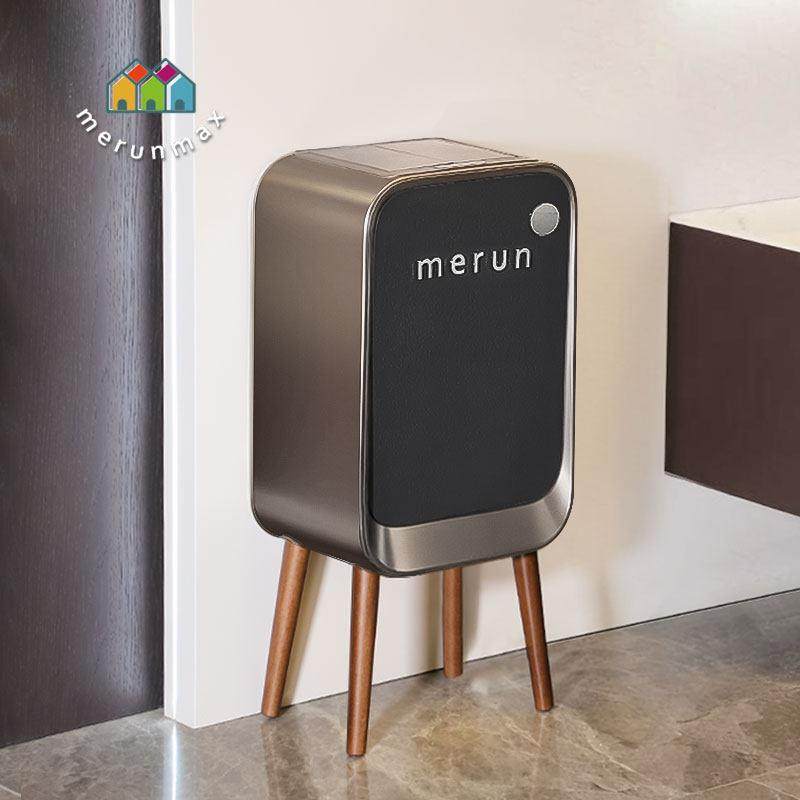 英国智能感应垃圾桶家用不锈钢客厅厨房高脚带盖轻奢高颜值大号