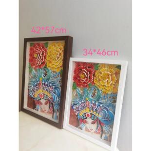 中国古风人物京剧花旦大尺寸衍纸作品《国色天香》材料包套装成品