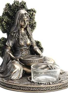 直销新款北欧神话凯尔特女神雕像树脂茶烛香薰烛台摆件家具桌面装