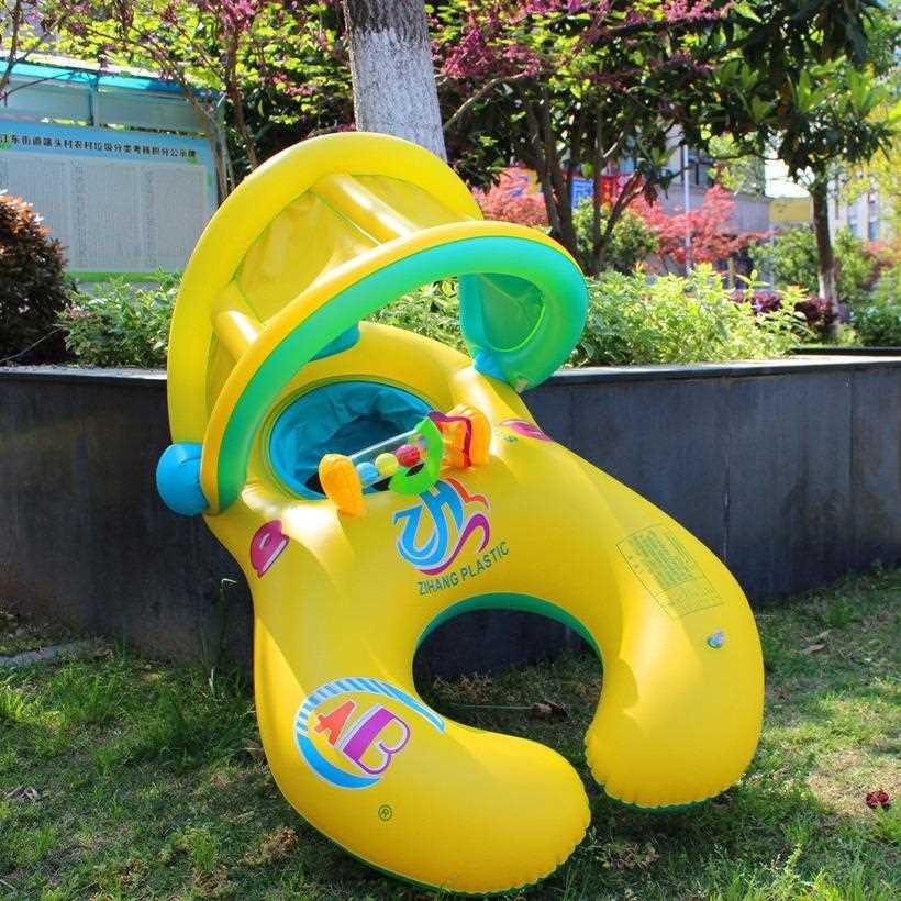 新款直销工厂游泳圈 遮阳母子泳圈 婴儿安全座圈亲子互动救生泳圈