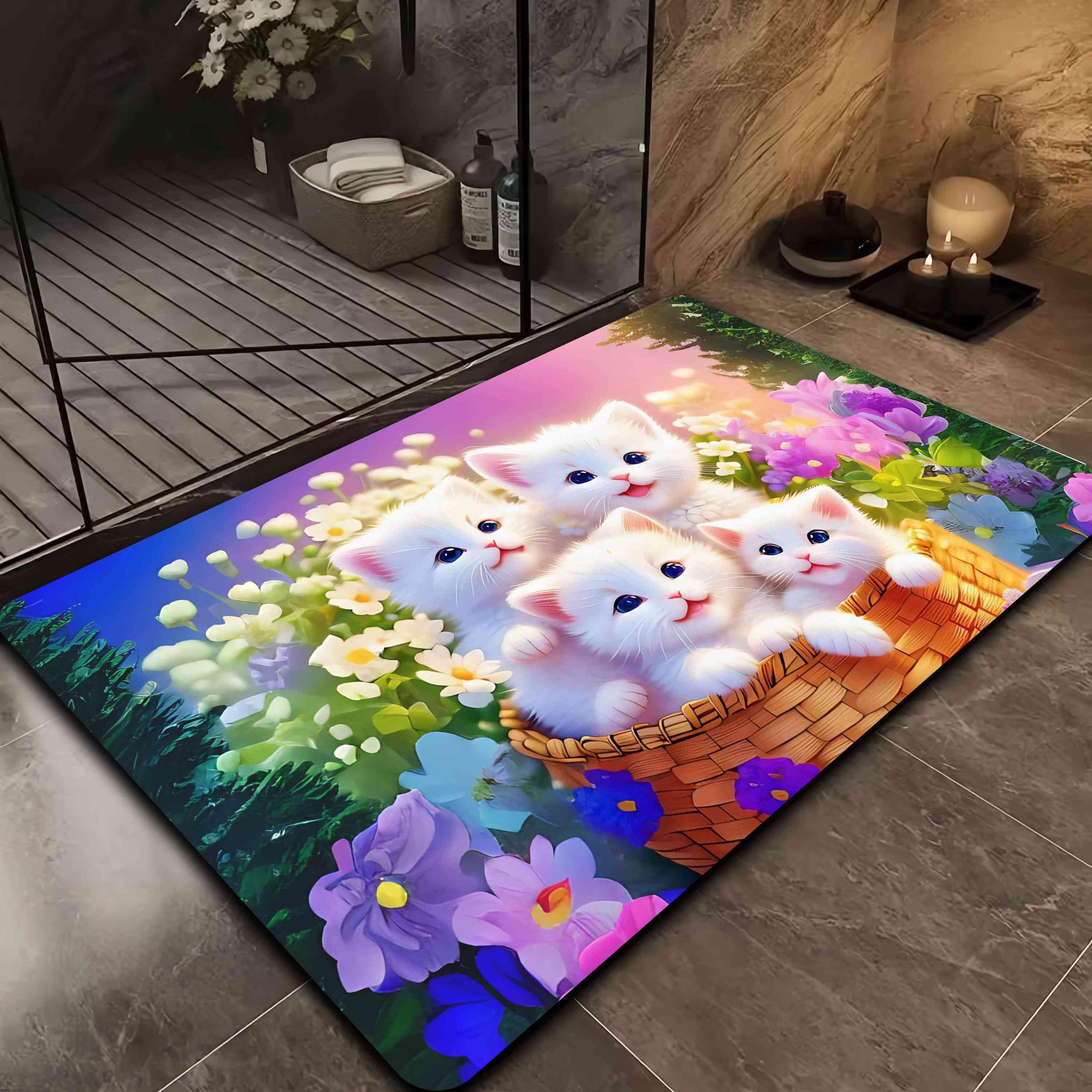 硅藻泥萌宠家用吸水防滑地垫