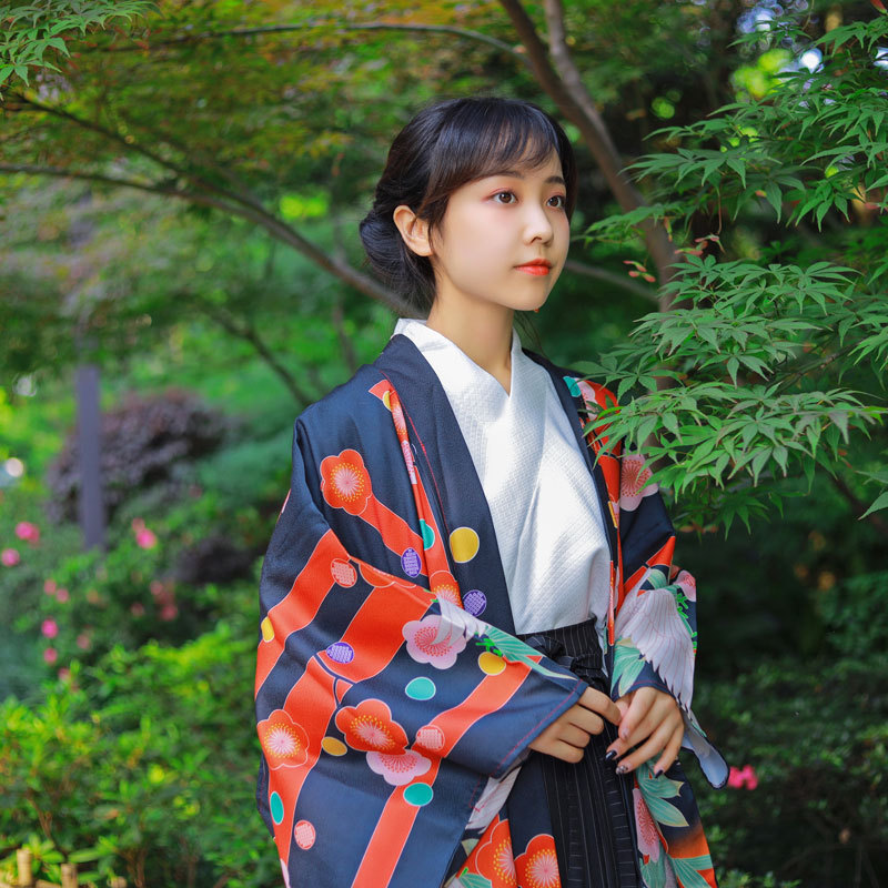 2020新款日本和服女毕业礼和服 传统羽织和服袴裙套装日常和服