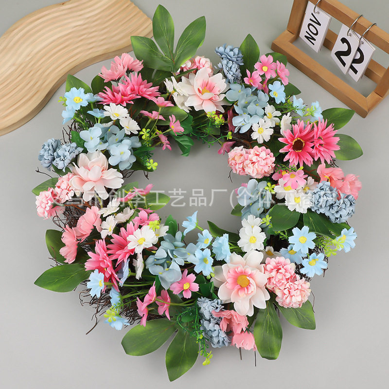 春季家居挂饰仿真植物绣球花环婚庆门环摄影道具挂件创意家居装饰