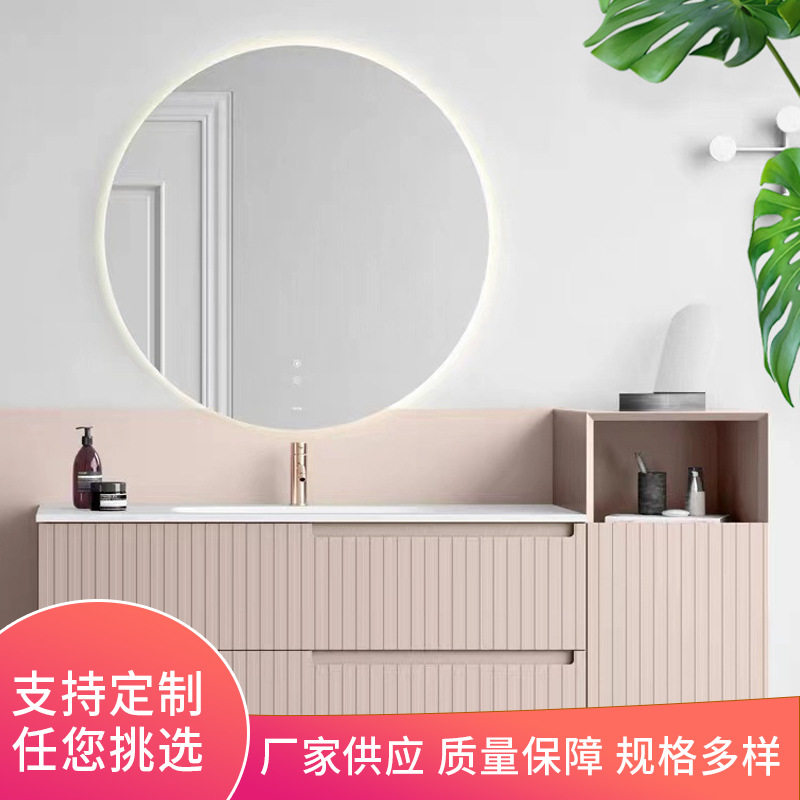 多层板柜洗漱台简约浴室柜洗手间挂墙式洗浴洗漱吊柜组合免漆柜