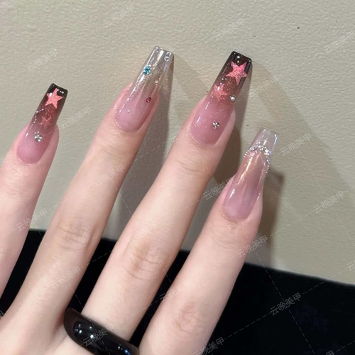 云晚手工穿戴甲星星显白高级感