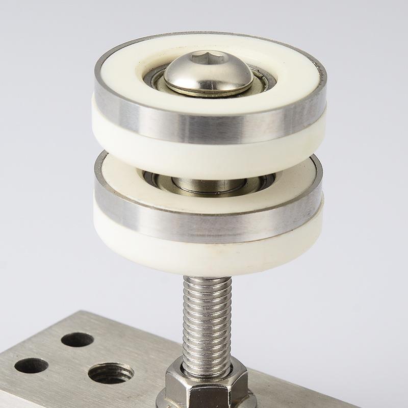 直销新款万向折叠门配件吊轮木门推拉门屏风滑轮吊轨移门隔断门铝