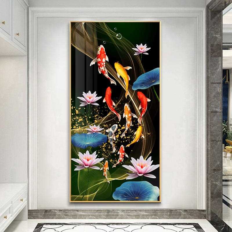 直销新款烤瓷晶瓷画入户客厅玄关装饰画轻奢楼梯走廊过道现代简约图片