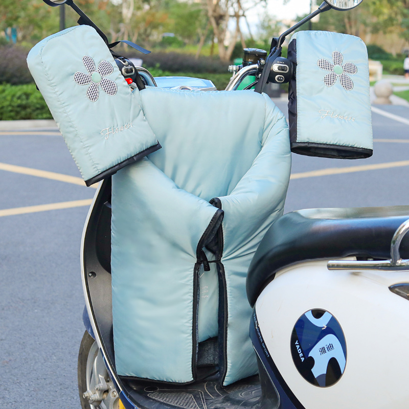 分体电动车挡风被冬天加厚加绒保暖防风被防水护膝防寒挡风罩秋季