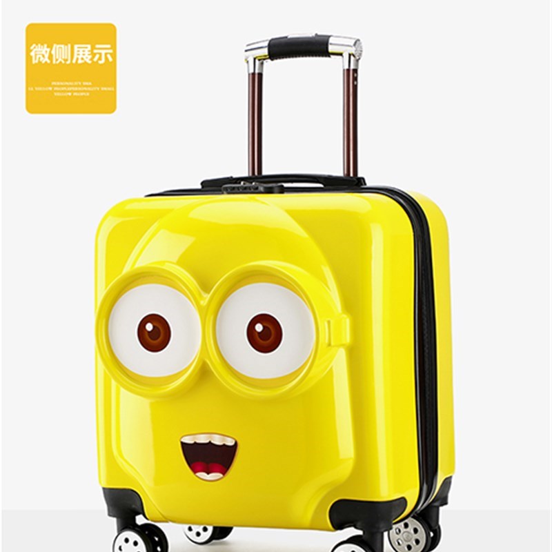 卡通儿童拉杆箱男女18寸小孩旅行箱黄行李箱20寸万向轮密码登机箱