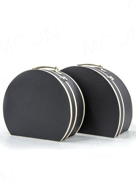 MOON慕空间样板房黑白半月收纳盒衣帽间衣柜收纳箱摆件装饰品软装