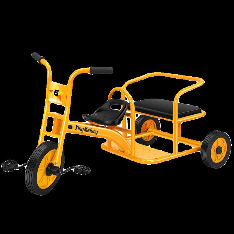 儿童三轮车幼儿园宝宝小孩幼教双人带斗后置车斗筐脚踏踩蹬童车