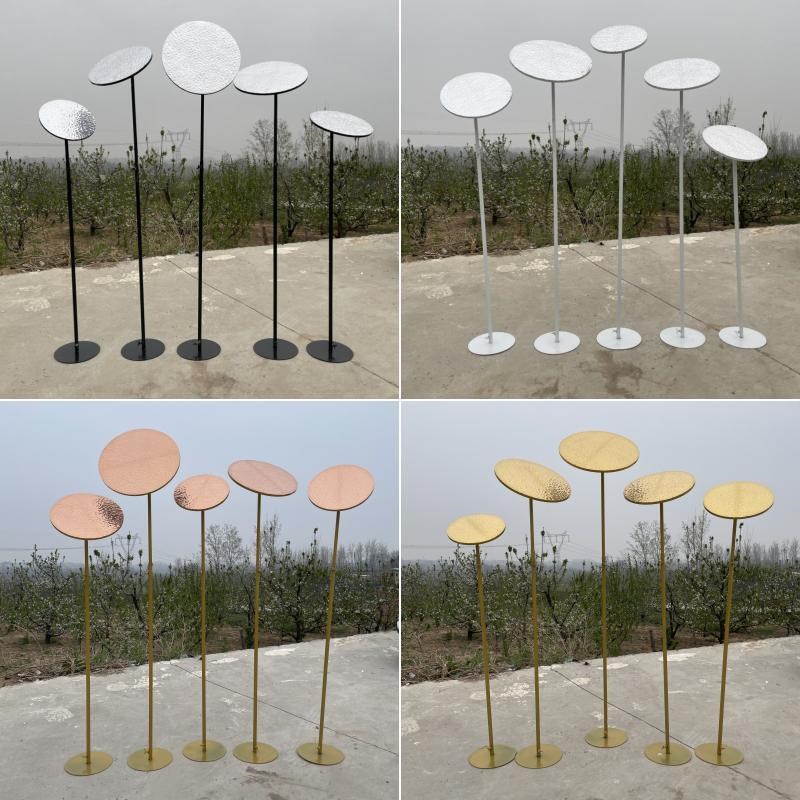 婚庆道具新款铁艺幻境路引婚礼镜面路引圆形架子户外摆件舞台装饰