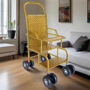 夏季婴儿推车竹编竹藤椅可坐可躺凉椅孩子藤编竹椅子轻便宝宝推车