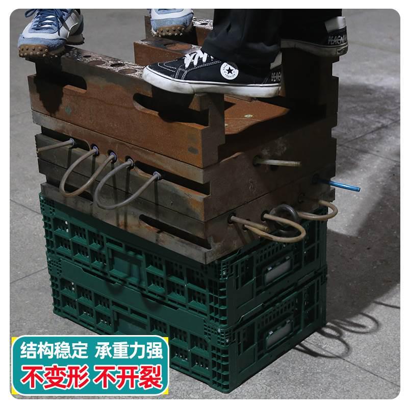 塑料收纳筐水果筐蔬菜框折叠周转箱框超市水果店摆台手推车折叠