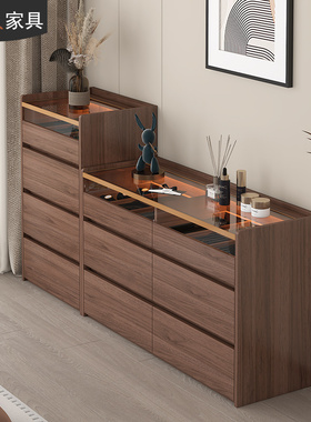 简约现代卧室床尾柜抽屉斗柜饰品收纳柜客厅靠墙小立柜首饰柜7K25