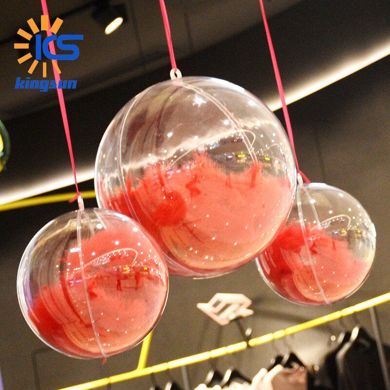 圣诞球高透明整件4-20cm塑料节庆圆球圣诞装饰吊球空心装饰挂球