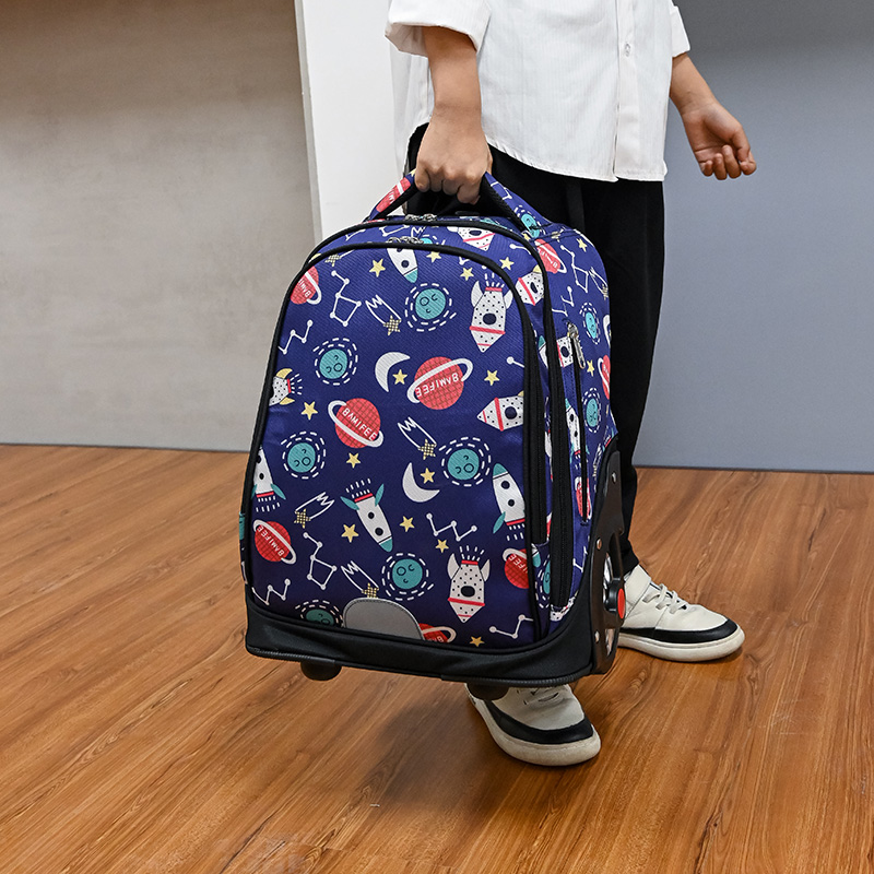 儿童拉杆书包中小学生男孩1-4年级男童防水爬楼大容量拉杆箱背包