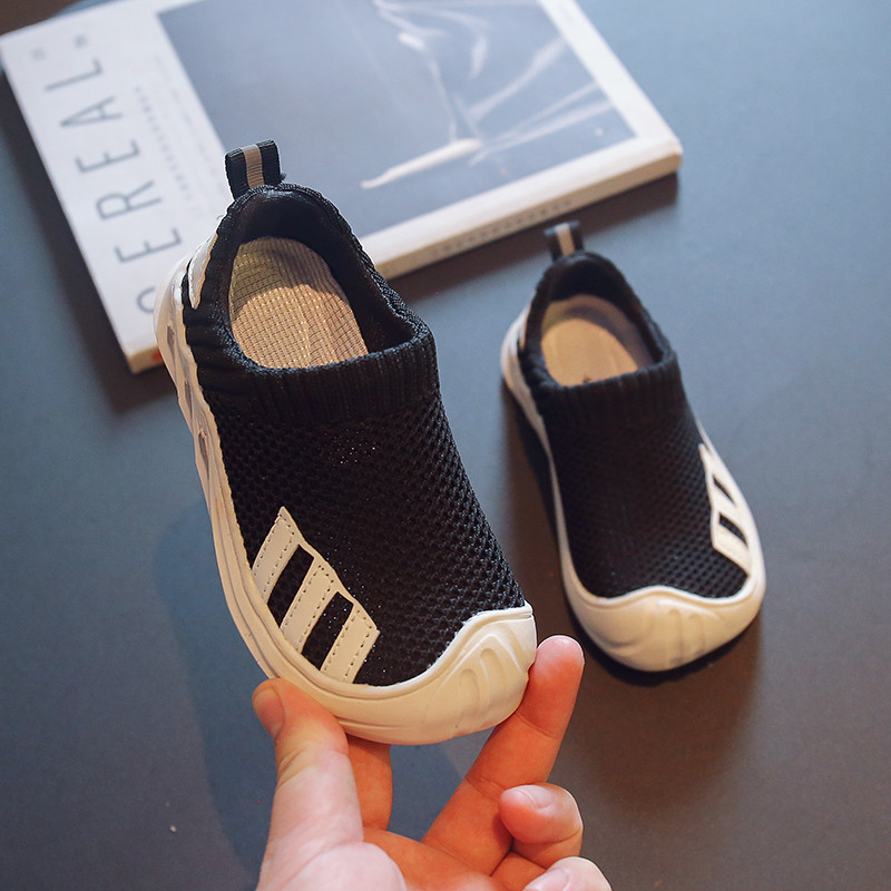 男童鞋秋款儿童布鞋网面透气幼儿园室内鞋女孩一脚蹬男孩运动鞋软