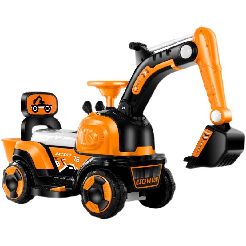 儿童挖土机玩具车男孩宝宝可骑工程车超大号挖土机可坐人电动怪手