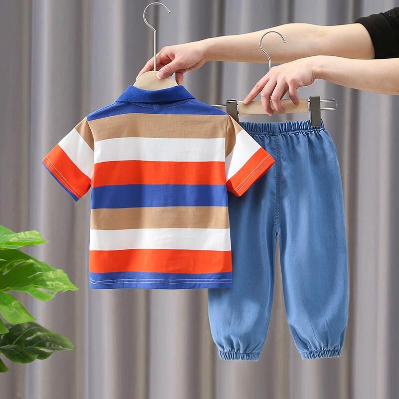 男童夏装套装2025新款儿童夏季运动两件套时髦男孩宝宝帅气炸街潮