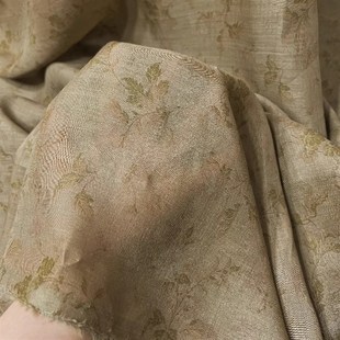 42支青芝染色底印花纯苎麻面料 3米价 1.45米宽