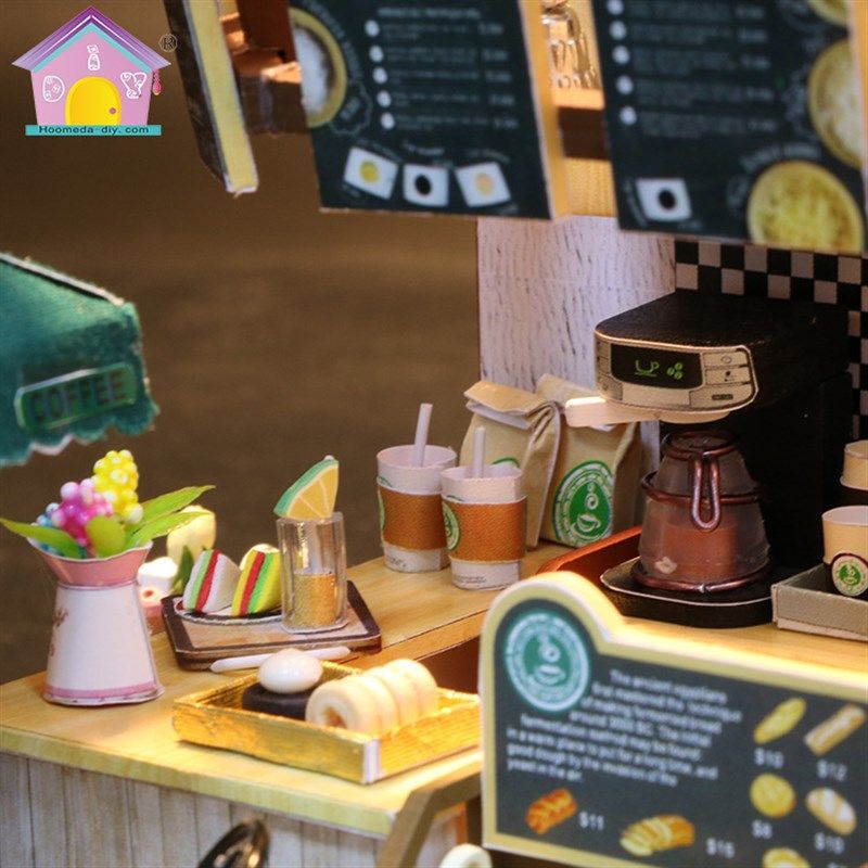 咖啡屋diy房间拼装房子建筑模型摆件少女心杂货铺打发时间手工