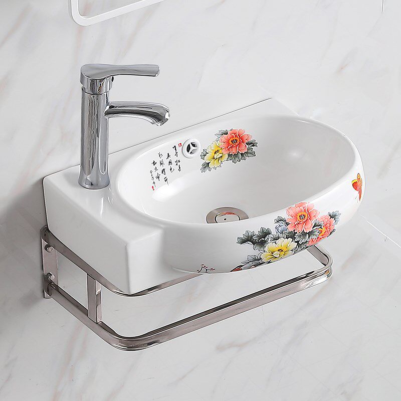 迷你洗手盆小户型卫生间挂盆阳台墙角洗脸盆陶瓷面池盘简易挂墙式