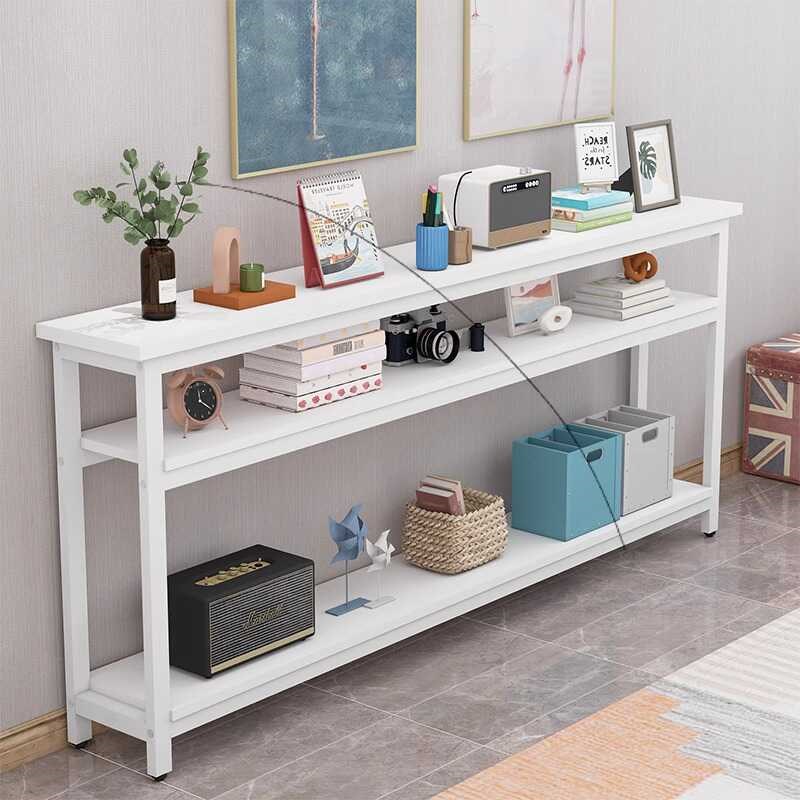 沙发后置物架宽15/20/25/30cm靠墙窄桌床边床尾夹缝多层书桌定制