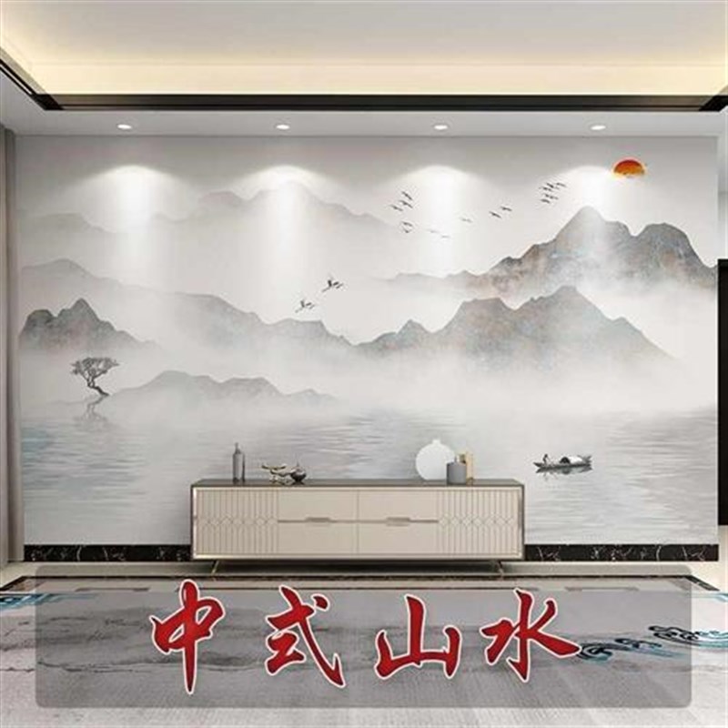 定制墙纸打印墙布定做图案背网景布墙壁喷绘红餐饮店装修壁新品