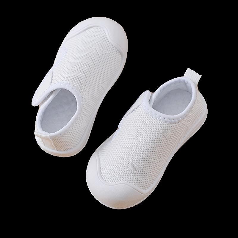 小白鞋幼儿园室内鞋儿童男童板鞋一脚蹬布鞋女防滑透气宝宝帆布鞋