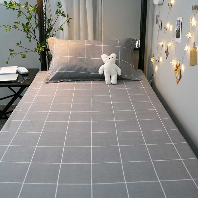 简约上下铺床单被套三件套宿舍单人夏季寝室网红款男生床上四