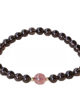 天然茶水晶手链女ins小众设计高级感个性冷淡风今年手链森系 仙美