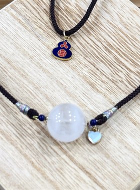 D1060# 天然白幽灵吊坠 锁骨链16.8mm