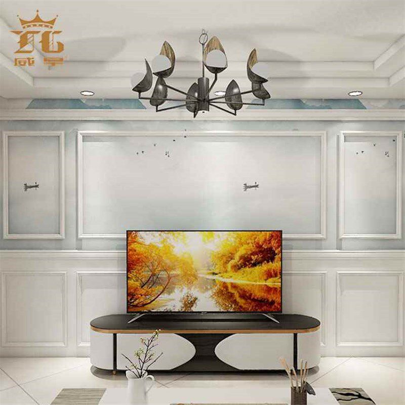 实木线条简约欧式客厅电视背景墙装饰造型边框原木相框美边线