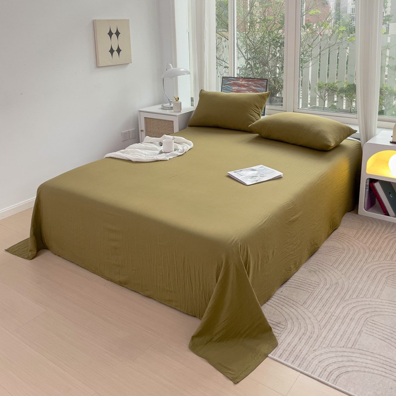 水洗棉床单单件0.9米1.5m单人学生宿舍磨毛现代简约被单双人1.8床